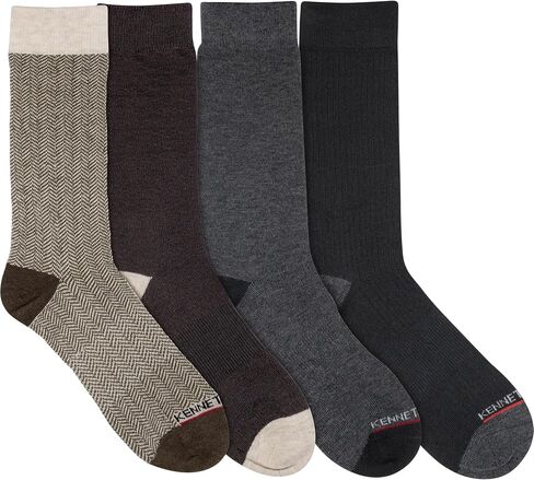 Kenneth Cole Mens 4 Pair Pack Classic Comfort Multicolor Assorted Easy Care Dress Socks in Saudi Arabia