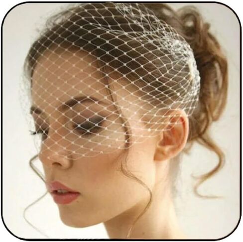 HEREAD 1920s العروس الزفاف قفص العصافير الحجاب الأبيض خوذة الزفاف مقاطع الشعر اكسسوارات للنساء والفتيات in Kuwait