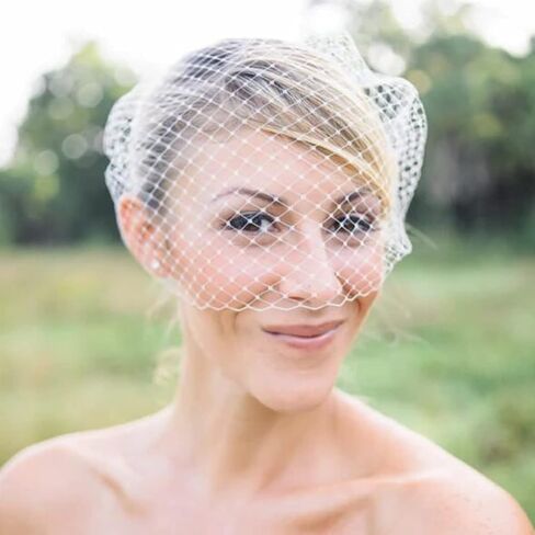 HEREAD 1920s العروس الزفاف قفص العصافير الحجاب الأبيض خوذة الزفاف مقاطع الشعر اكسسوارات للنساء والفتيات in Kuwait