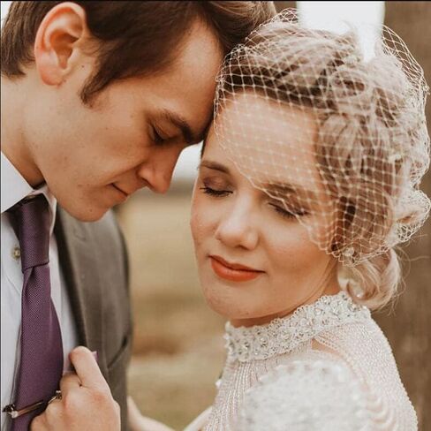 HEREAD 1920s العروس الزفاف قفص العصافير الحجاب الأبيض خوذة الزفاف مقاطع الشعر اكسسوارات للنساء والفتيات in Kuwait