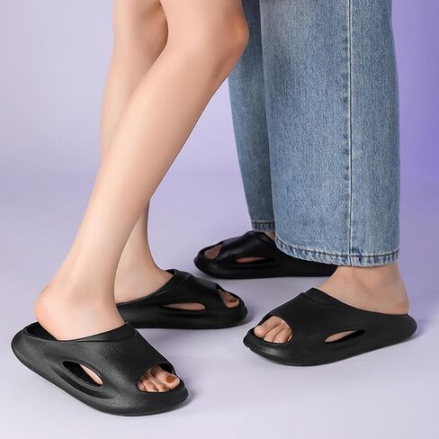 شبشب Cysincos الأصلي للرجال والنساء مضاد للانزلاق للاستخدام الداخلي والخارجي، أحذية سحابية سريعة الجفاف، صنادل الشاطئ للحمام، وسادة ناعمة، شباشب سحابة سميكة in Kuwait