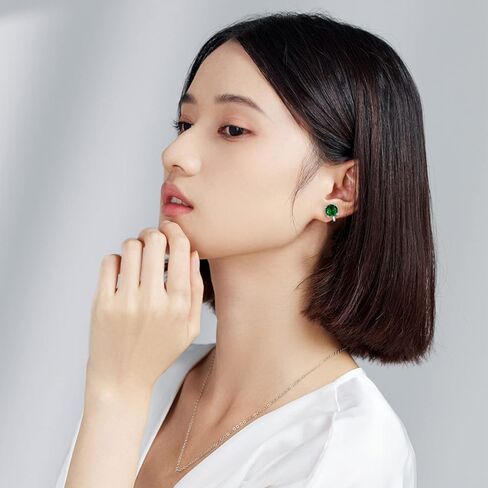 Traditional Classic 2CT Brilliant Cut Round AAA CZ Solitaire Clip On Stud Earrings for Women -Yellow Gold or Silver Plated Non-Pierced Simulated Gemstone Jewel Colors Birthstone 8MM in Kuwait