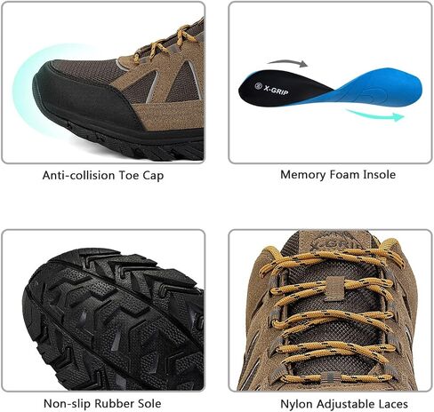 X-GRIP أحذية رجالية حجم 14 15 16 تنفس درب احذية الجري خفيفة الوزن تسلق المشي لمسافات طويلة التخييم في الهواء الطلق أحذية رياضية in Kuwait
