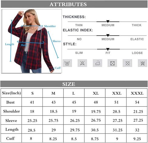 APWKL المرأة مقنعين منقوشة قميص من الفلانيل سترة زر أسفل قمصان طويلة الأكمام بلوزة عادية موضة صديقها بلايز جيوب in Kuwait