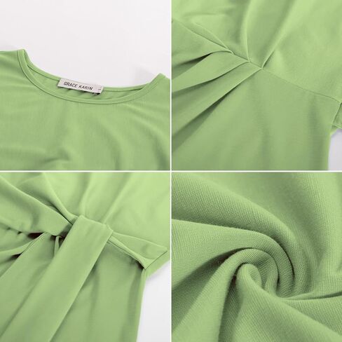 GRACE KARIN المرأة كم كاب قمم الصيف التعادل الخصر طاقم الرقبة بلوزة أنيقة متأنق عارضة بلون قمصان in Kuwait