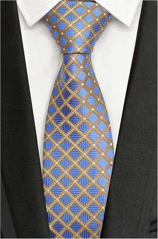 Wehug Men's Classic Stripe Jacquard Woven Silk Tie Formal Party Suit Necktie Neck Ties For Men in Saudi Arabia
