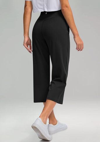 G Gradual Women's Wide Leg Capri Pants with Pockets Tummy Control High Waist Yoga Dress Crop Pants for Women in Saudi Arabia