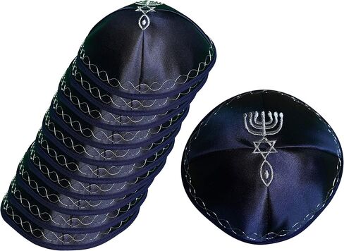 قبعة KIPPIK Satin Set Lot Kippah للرجال والأطفال - جميلة، قابلة للتنفس، مريحة، ناعمة، Yamaka Kippa in Saudi Arabia