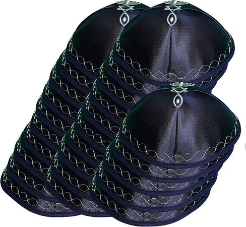 قبعة KIPPIK Satin Set Lot Kippah للرجال والأطفال - جميلة، قابلة للتنفس، مريحة، ناعمة، Yamaka Kippa in Saudi Arabia