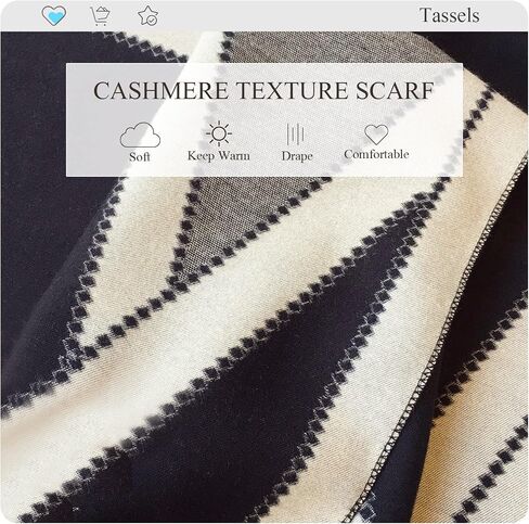 LumiSyne Winter Scarf Cashmere Shawl Women Men Fashion Geometric Pattern Warm Pashmina Scarf With Tassel Soft Long Wrap Stole in Saudi Arabia
