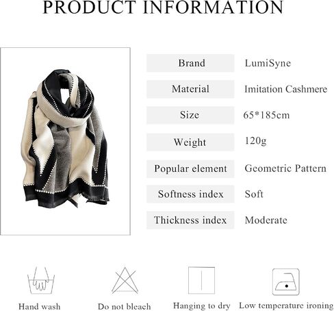 LumiSyne Winter Scarf Cashmere Shawl Women Men Fashion Geometric Pattern Warm Pashmina Scarf With Tassel Soft Long Wrap Stole in Saudi Arabia