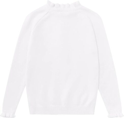 سترات للفتيات للأطفال بأكمام طويلة وأزرار سفلية ورقبة دائرية وكشكشة وسترة صوفية in Kuwait