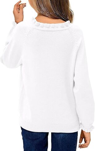 سترات للفتيات للأطفال بأكمام طويلة وأزرار سفلية ورقبة دائرية وكشكشة وسترة صوفية in Kuwait