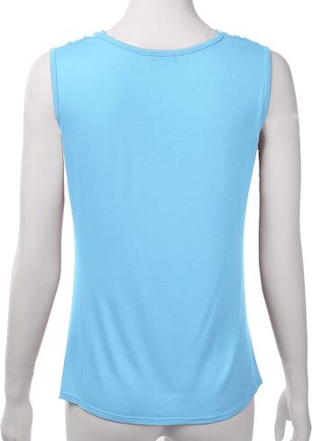 FASHIONOLIC Women's Cowl Neck Ruched Draped Sleeveless Stretchy Blouse Casual Tank Top (Made in USA) in Saudi Arabia