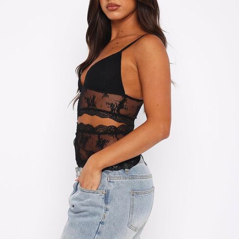 قميص نسائي Y2k كامي قميص دانتيل مثير تانك القمم السباغيتي حزام الخروج المحاصيل سترة الصيف لطيف بروتيل in Kuwait