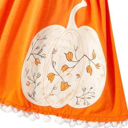 Fantasy Era 3 قطع للأطفال الصغار والبنات لعيد الشكر على شكل يقطين تركيا، تنورة علوية بأكمام طويلة مع عصابة رأس in Kuwait