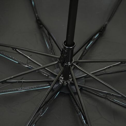 URAWESO Striped Parasol UV Protection Travel Beach Compact Folding Sun Rain Umbrella for Walking (Black) in Kuwait