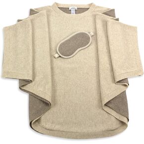 Jet&Bo 100% Pure Cashmere Poncho & Eye Mask Travel Set Beige in Gift Box in Kuwait