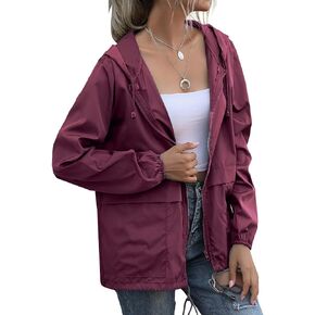 Zcfire Women's Raincoats Windbreaker Rain Jacket Waterproof Lightweight Outdoor Hooded Trench Coats S-XXL in Saudi Arabia