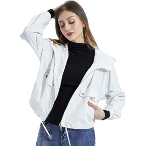 سترة فضفاضة بغطاء رأس للنساء من DIASHINY، معطف مطر بسحاب in Kuwait