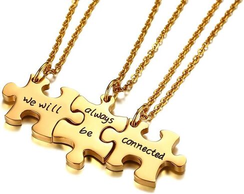 الفولاذ المقاوم للصدأ اسم شخصي لغز قطعة قلادة ل 2/3/4/5/6 BFF أفضل صديق متصل خياطة قلادة الصداقة مجوهرات مخصصة الأسرة مجوهرات in Saudi Arabia