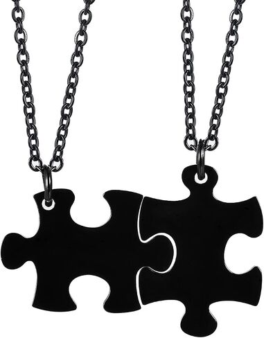 الفولاذ المقاوم للصدأ اسم شخصي لغز قطعة قلادة ل 2/3/4/5/6 BFF أفضل صديق متصل خياطة قلادة الصداقة مجوهرات مخصصة الأسرة مجوهرات in Saudi Arabia