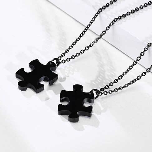 الفولاذ المقاوم للصدأ اسم شخصي لغز قطعة قلادة ل 2/3/4/5/6 BFF أفضل صديق متصل خياطة قلادة الصداقة مجوهرات مخصصة الأسرة مجوهرات in Saudi Arabia