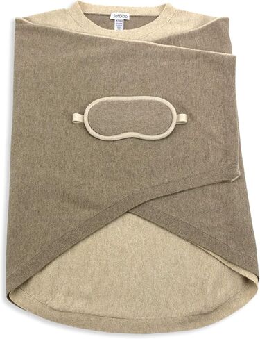 Jet&Bo 100% Pure Cashmere Poncho & Eye Mask Travel Set Beige in Gift Box in Kuwait