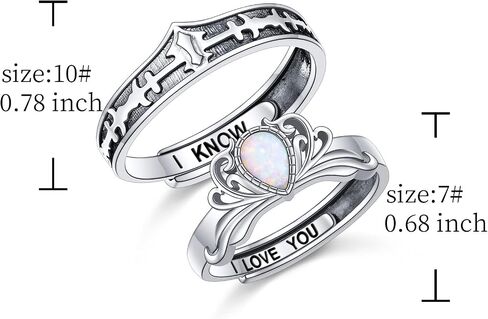 S925 Sterling Silver Couple Rings Set Adjustable Matching Rings Engagement Promise Wedding Gift for Couples Wife Husband in Saudi Arabia