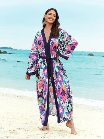 RanRui Kimonos للنساء Duster Kimono Beach Boho Kimono Beach Cover بدلة السباحة in Kuwait