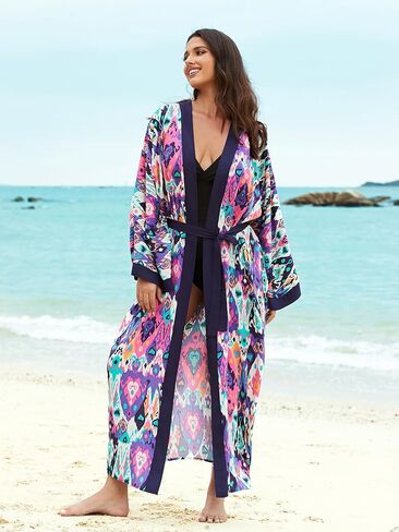 RanRui Kimonos للنساء Duster Kimono Beach Boho Kimono Beach Cover بدلة السباحة in Kuwait