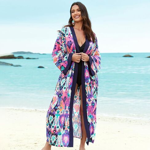 RanRui Kimonos للنساء Duster Kimono Beach Boho Kimono Beach Cover بدلة السباحة in Kuwait
