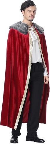yolsun Men Renaissance cape Victorian Medieval Viking King Costume for Adult in Saudi Arabia