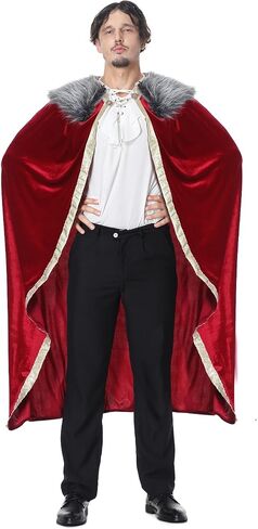 yolsun Men Renaissance cape Victorian Medieval Viking King Costume for Adult in Saudi Arabia