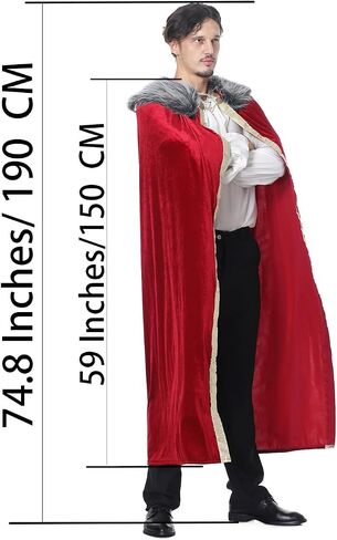yolsun Men Renaissance cape Victorian Medieval Viking King Costume for Adult in Saudi Arabia