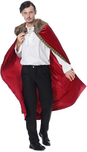 yolsun Men Renaissance cape Victorian Medieval Viking King Costume for Adult in Saudi Arabia