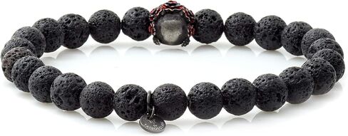 تايتوجيان سوار بتصميم جمجمة ميتة مع خرز لافا اسود، مقاس L، 19 سم in Kuwait