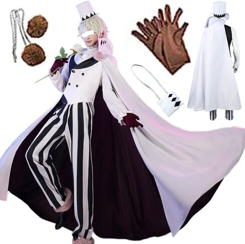 AIUKAKP Nikolai Cosplay Outfit Uniform Bungo Dogs Cosplay Costume Hat Sigma Costume Wig Cape White Halloween in Saudi Arabia