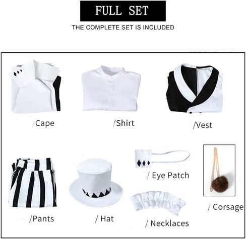 AIUKAKP Nikolai Cosplay Outfit Uniform Bungo Dogs Cosplay Costume Hat Sigma Costume Wig Cape White Halloween in Saudi Arabia