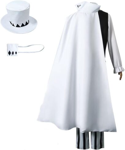 AIUKAKP Nikolai Cosplay Outfit Uniform Bungo Dogs Cosplay Costume Hat Sigma Costume Wig Cape White Halloween in Saudi Arabia