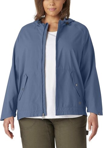 Dickies Women's Plus Size Performance Hooded Rain Jacket in Saudi Arabia