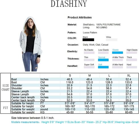 سترة فضفاضة بغطاء رأس للنساء من DIASHINY، معطف مطر بسحاب in Kuwait