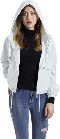 سترة فضفاضة بغطاء رأس للنساء من DIASHINY، معطف مطر بسحاب in Kuwait