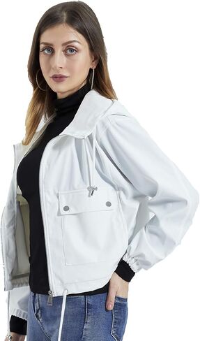 سترة فضفاضة بغطاء رأس للنساء من DIASHINY، معطف مطر بسحاب in Kuwait