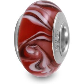 Galaxy Gold GG Genuine Murano Glass Charm Fit Pandora Charm Bracelets,925 Sterling Silver Colored Swirl Rainbow Red Mars Charm Original Glass Bead for Bracelet and Necklace in Saudi Arabia