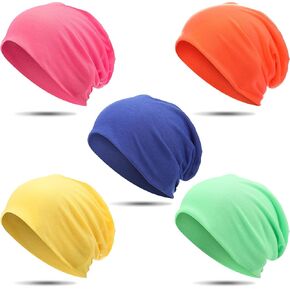 5 Pcs Unisex Slouchy Beanie Hats for Men Women Summer Beanie Hats Lightweight Baggy Dwarf Soft Chemo Sleep Caps