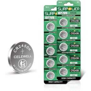 بطارية ليثيوم SURPOWER CR2450 3V DL2450-10 Pack 【ضمان لمدة 5 سنوات】 in Kuwait