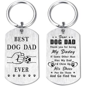 سلسلة مفاتيح Laluminter Best Dog Dad Ever، هدايا لأب الكلب للرجال، زينة سلسلة مفاتيح لعيد الأب في عيد الميلاد لمحبي الكلاب in Kuwait