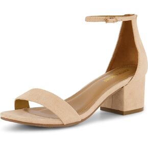 CUSHIONAIRE Alba Mid Block Heel Dress Shoes for Women – Open Toe Ankle Strap Heeled Women's Sandals with Memory Foam Comfort in Saudi Arabia