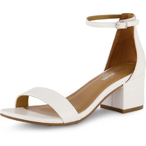 CUSHIONAIRE Women's Alba one band mid block heel sandal +Memory Foam, Wide Widths Available